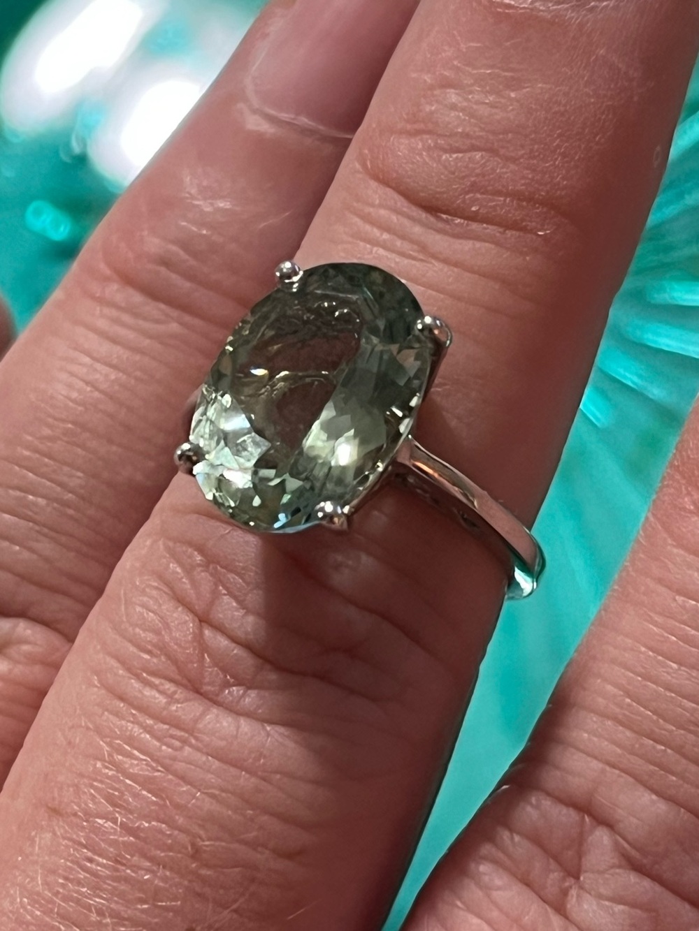 Chuck Clemency Sterling Silver 925 Green Amethyst Prasiolite Size 6 Ring
